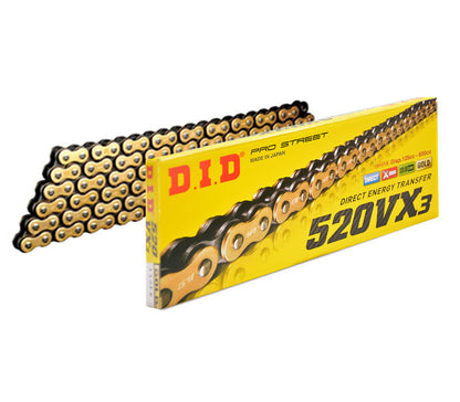 Cadena DID 520VX3 G&amp;B 118 LINKS Oro&amp;Negro X-Ring