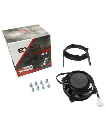 Exed Parts™ – Kit with Exed Radiator Fan and Mounting Bracket for KTM / Husqvarna / GasGas TBI models,  2024> 2+4 Stroke