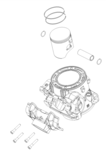 Genuine KTM Group (KTM HUSQVARNA GASGAS) 300 TPI Cylinder complete kit 55730238000