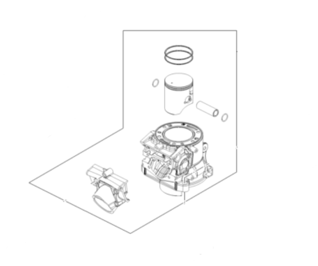 Genuine KTM Group (KTM HUSQVARNA GASGAS) 300 TBI Cylinder complete kit A45030138000