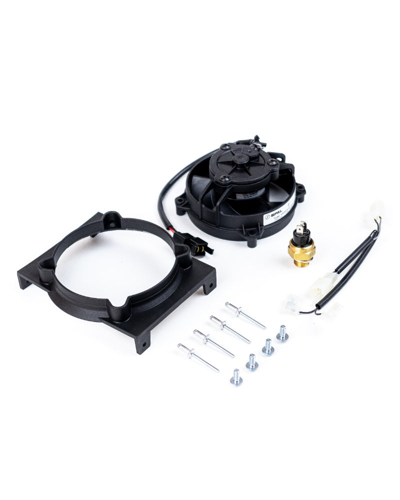 Exed Parts™: kit con ventilador de radiador Exed y soporte de montaje para BETA RR, con interruptor térmico y arnés de cableado Beta original, 2020 a 2023