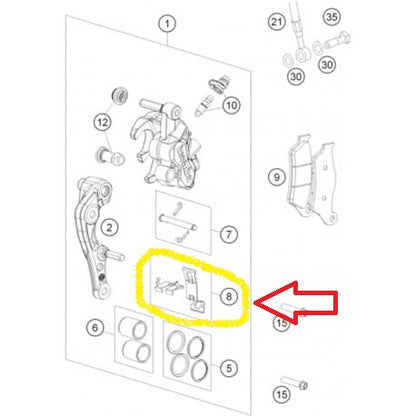 BRAKE CALIPER PAD RETAINING PLATE SET BREMBO (77013018000) OEM